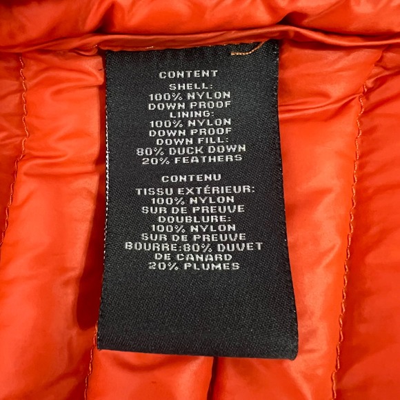 Vince Camuto Down Fill Puffer Vest Beige Orange Zip Pockets Size L - Picture 10 of 11